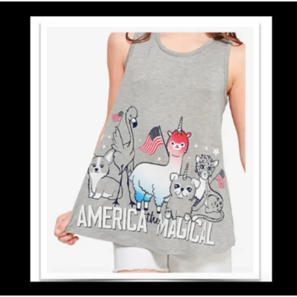 Justice Girl’s Gray American Themed Tank Top 10